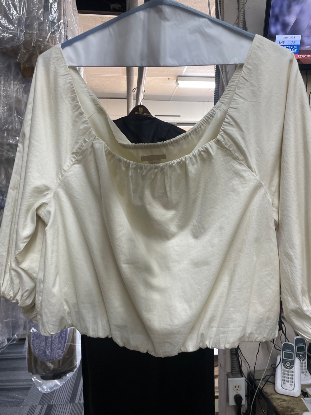H & M Women's Cream Peasant Blouse